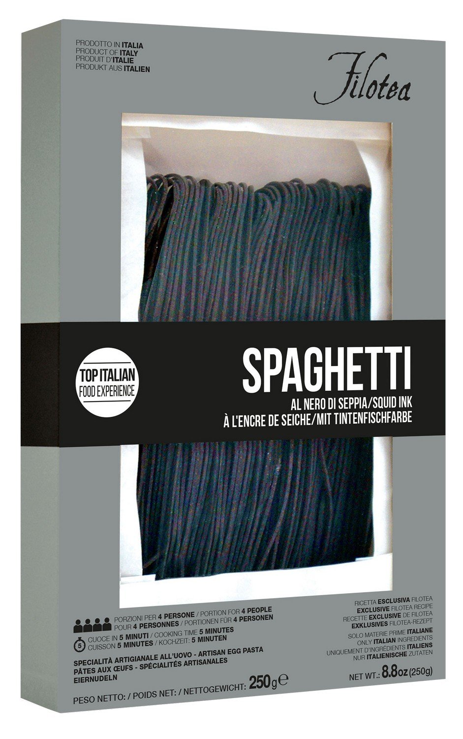 Spaghetti alla Chitarra mit Tintenfischfarbe, 250g