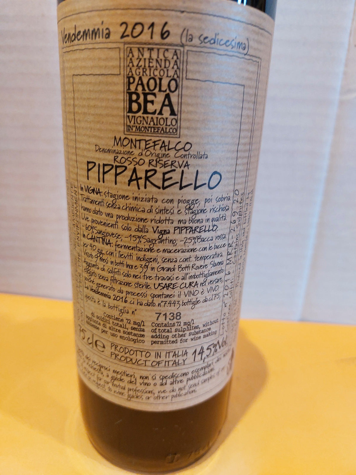 Montefalco DOC Rosso Riserva Pipparello 2016 0,75L.