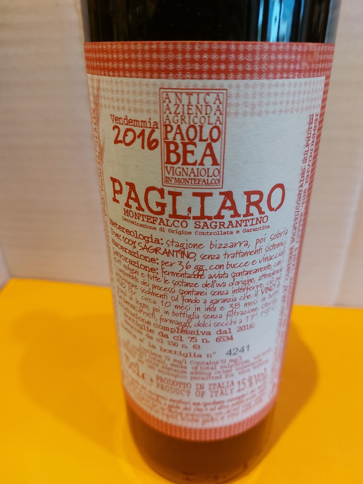 PAOLO BEA Montefalco Sagrantino DOCG Secco Pagliaro 2016