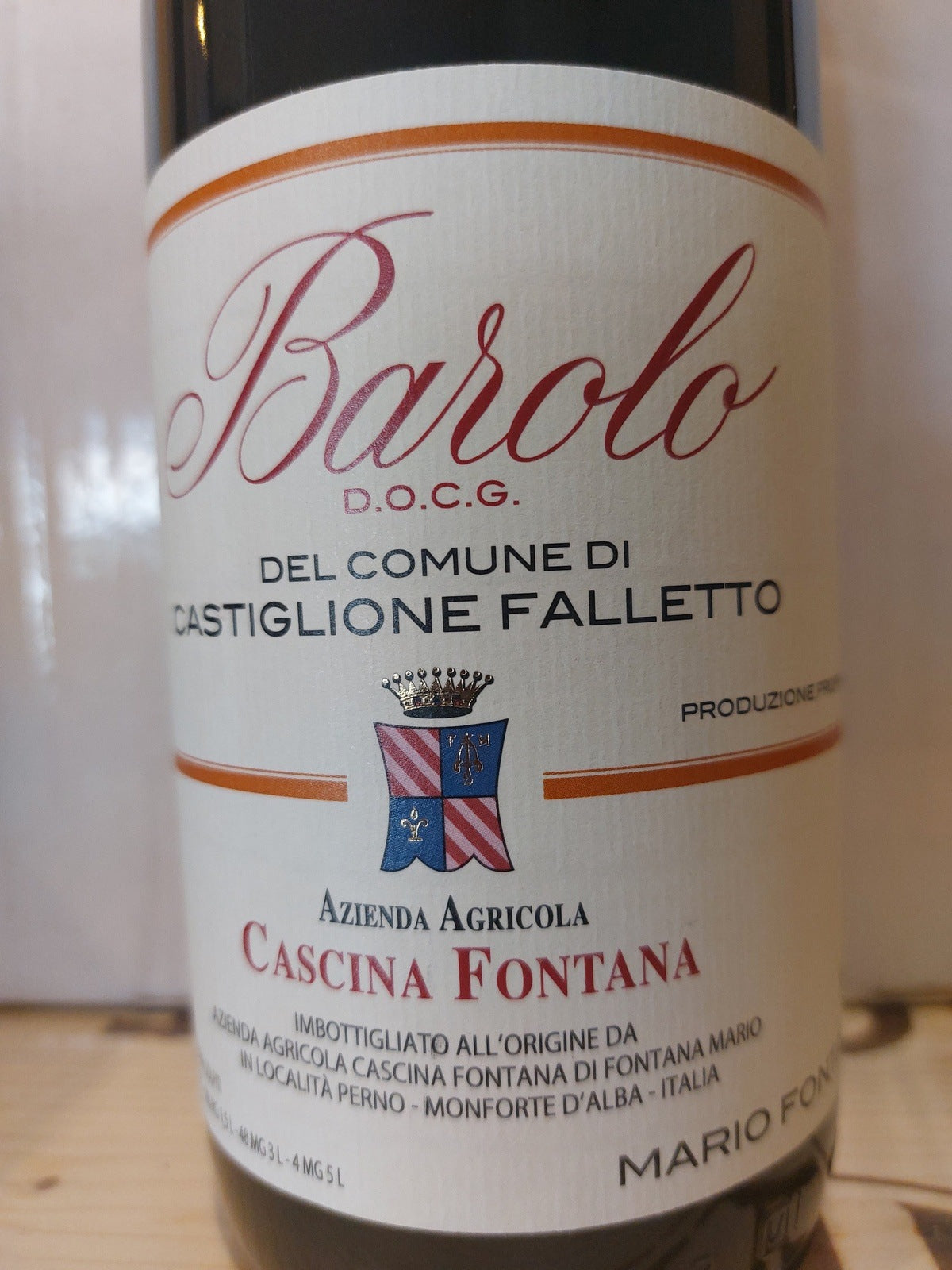 Cascina Fontana: Barolo 2019 DEL COMUNE DI CASTIGLIONE FALLETTO 0,75L.