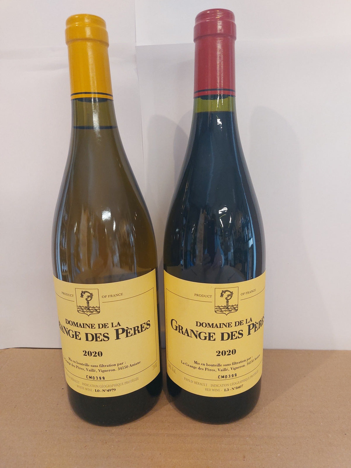 2er Paket: Domaine de la Grange des Pères 1x Pays d’Hérault Rouge 2020 0,75l. 1x BLANC 2020 0,75l.