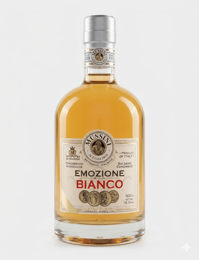 Mussini : EMOZIONE Bianco 4medaglie condimento agrodolce , 500ml.