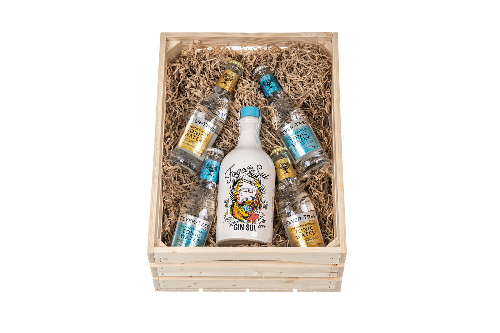 Geschenkskiste: Fogo do Sul Gin Sul 500ml mit Fever-Tree